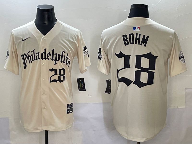Men 2025 Philadelphia Phillies #28 Bohm Cream Five generations Joint Name Nike MLB Jersey style 4->philadelphia phillies->MLB Jersey